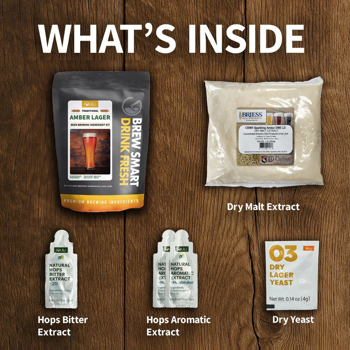 iGulu Amber Lager Beer Brewing Ingredient Kit - Image 4