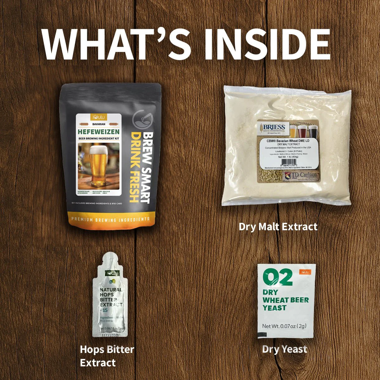 iGulu Bavarian Hefeweizen Wheat Beer Brewing Ingredient Kit - Image 3