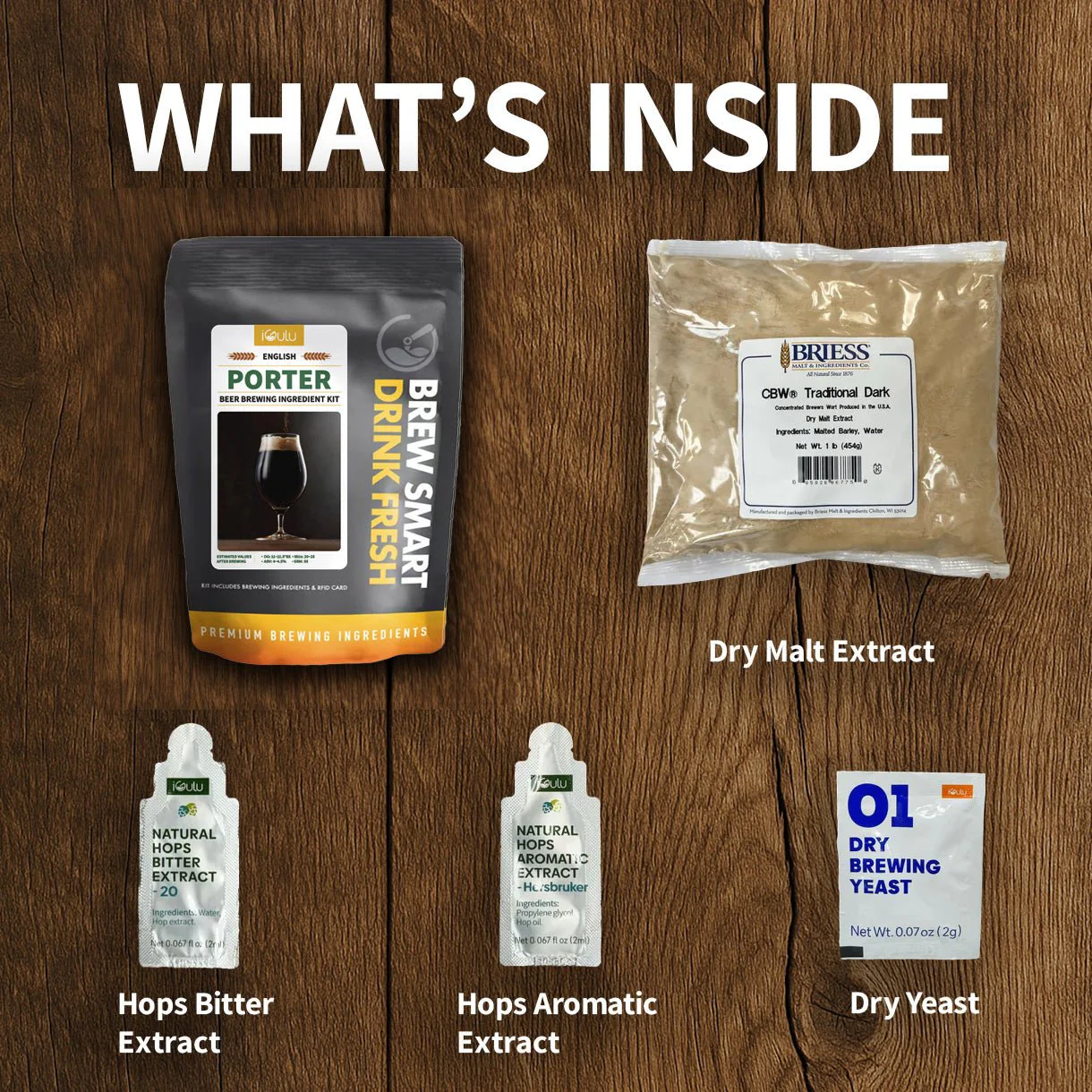 iGulu English Porter Beer Brewing Ingredient Kit - Image 5