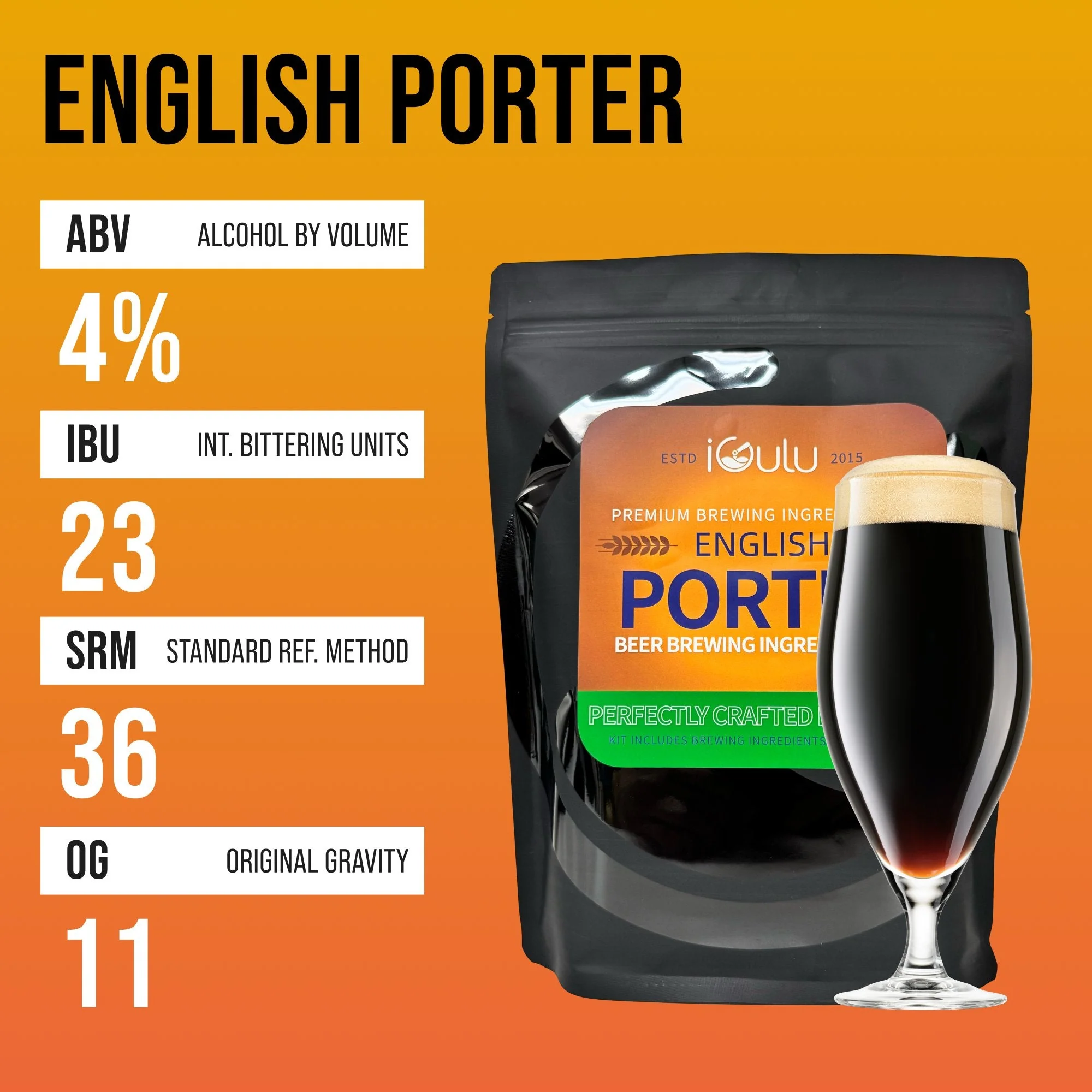 iGulu English Porter Beer Brewing Ingredient Kit - Image 6
