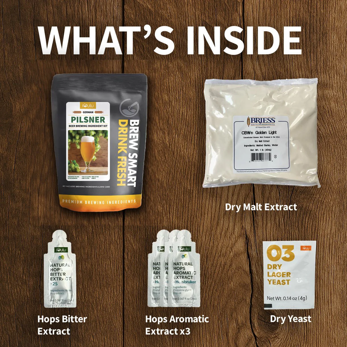 iGulu German Pilsner Beer Brewing Ingredient Kit - Image 4