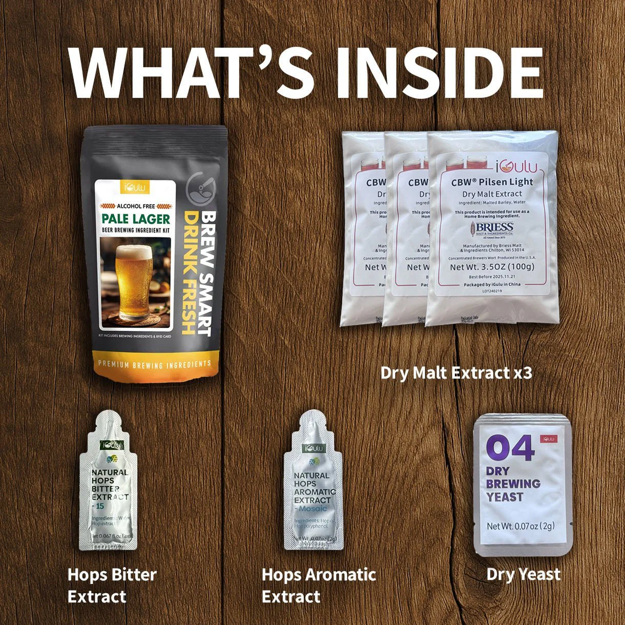 iGulu Alcohol Free Pale Lager Beer Brewing Ingredient Kit - Image 5