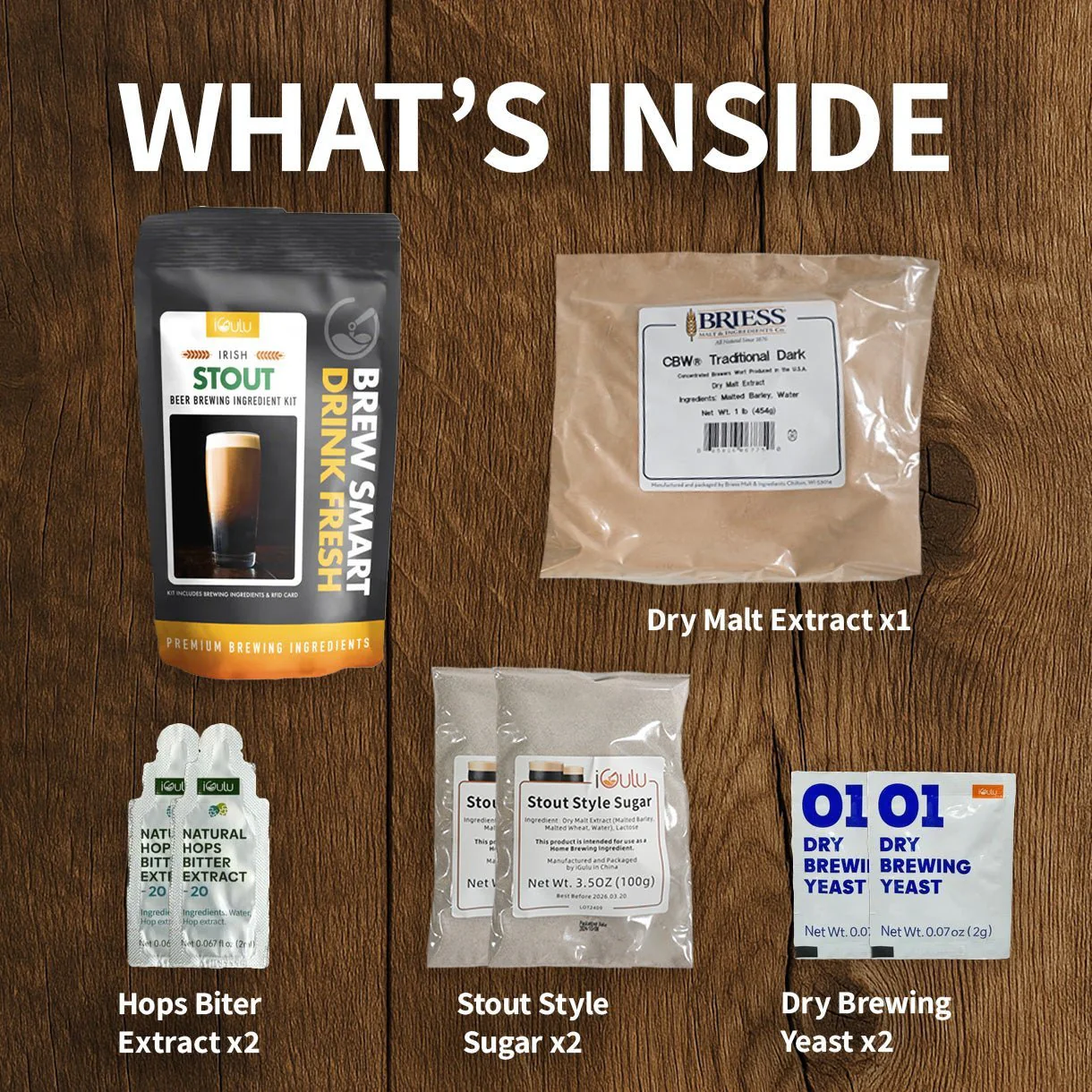 iGulu Irish Stout Beer Brewing Ingredient Kit - Image 5