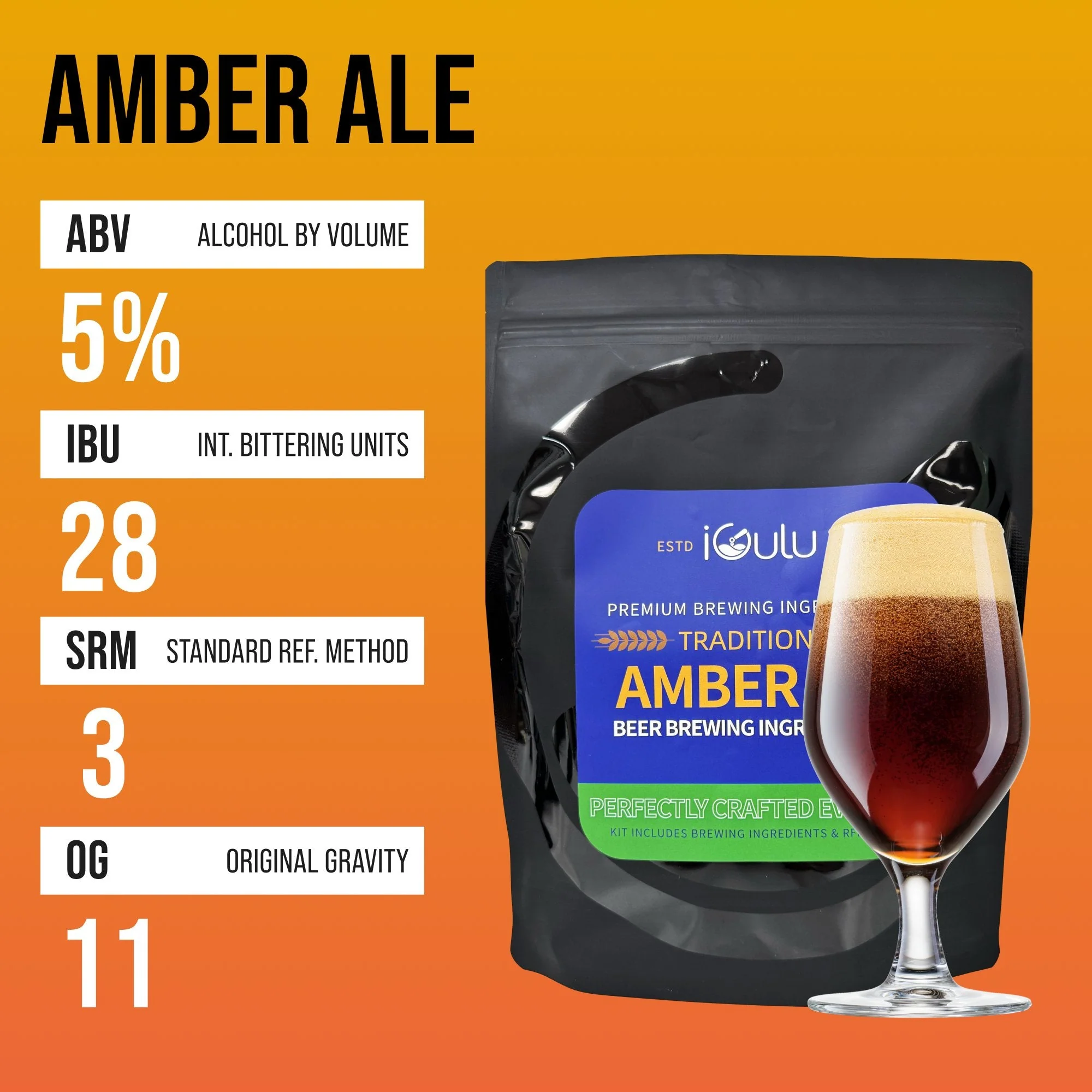 iGulu Traditional Amber Ale Beer Brewing Ingredient Kit - Image 6